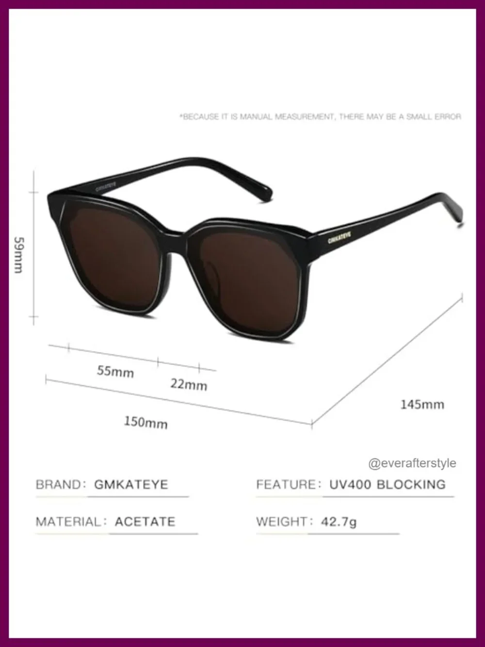 Oversized Square Sunglasses Women Acetate UV Protection Retro